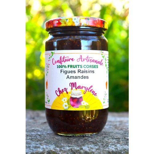 Confiture de figues, raisins et amandes