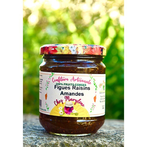 Confiture de figues, raisins et amandes